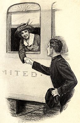 "THERE WAS ONLY TIME TO . . . HASTILY CLASP THE LITTLE GLOVED HAND HELD OUT TO HIM."