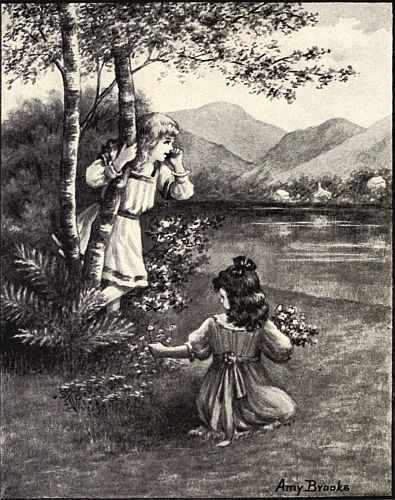 "Here! Here!" cried Dorothy, and echo answered, "Here,—ere!"—Page 4.