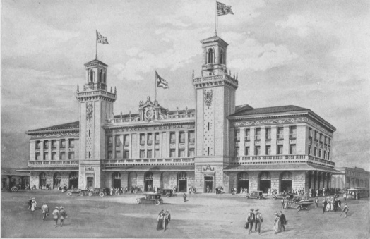 GRAND CENTRAL RAILWAY STATION, HAVANA  The city of Havana is not only the chief port but also the chief railroad centre of Cuba, from which radiate trunk lines running east, west and south, to all parts of the island, besides, of course, numerous short suburban lines. Since the establishment of the Cuban Republic, by mutually advantageous arrangement between the Government and the companies, a general terminal for all these roads has been provided in a handsome and commodious building conveniently placed adjacent to the water front.