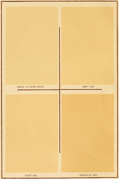 MAPLE OR SATIN WOOD. LIGHT ASH. LIGHT OAK. HUNGARIAN  ASH.  GROUNDS FOR GRAINING.—IN ILLUSTRATION OF ARTICLE BY WM. E. WALL